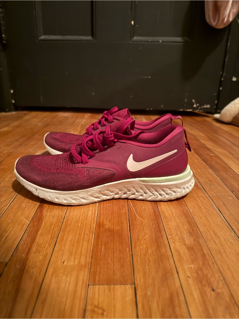 Nike Women's Athletic Shoe - Maroon with White Swoosh